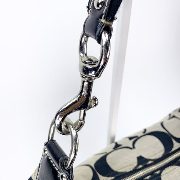 COACH Hobo Signature Stripe Canvas Shoulder bag - E1094-F15197 - Picture 6 of 15